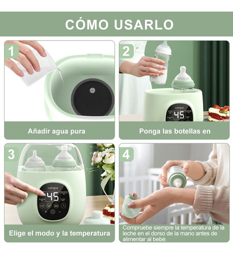 Calentador Esterilizador Biberones Control Táctil Para Bebé.