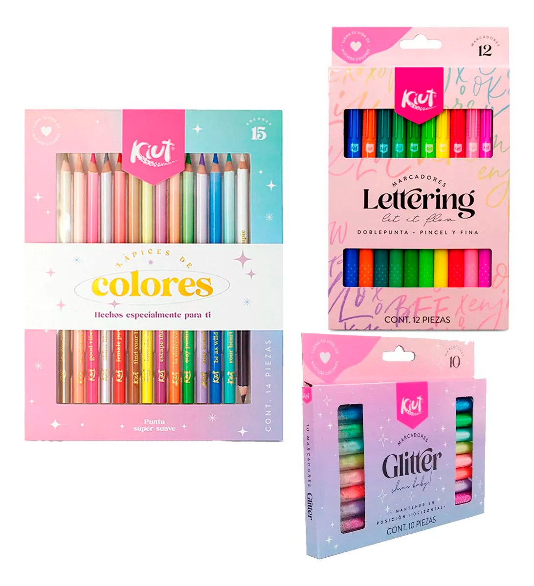 Plumones Lettering Colores Madera Marcadores Glitter Kiut.