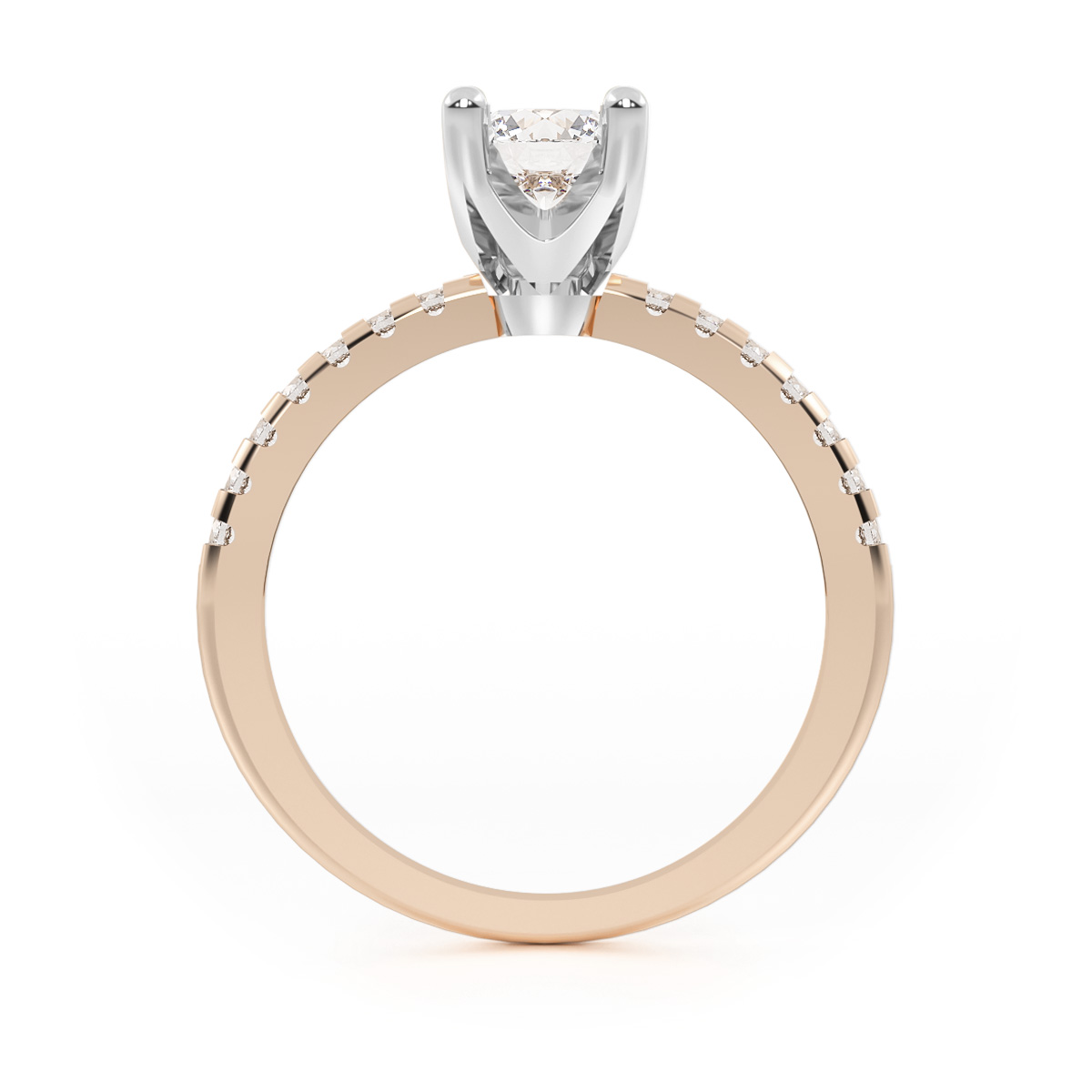 ANILLO DE COMPROMISO 10K ORO ROSA CON PIEDRA DARELIS ABBA JOYAS.