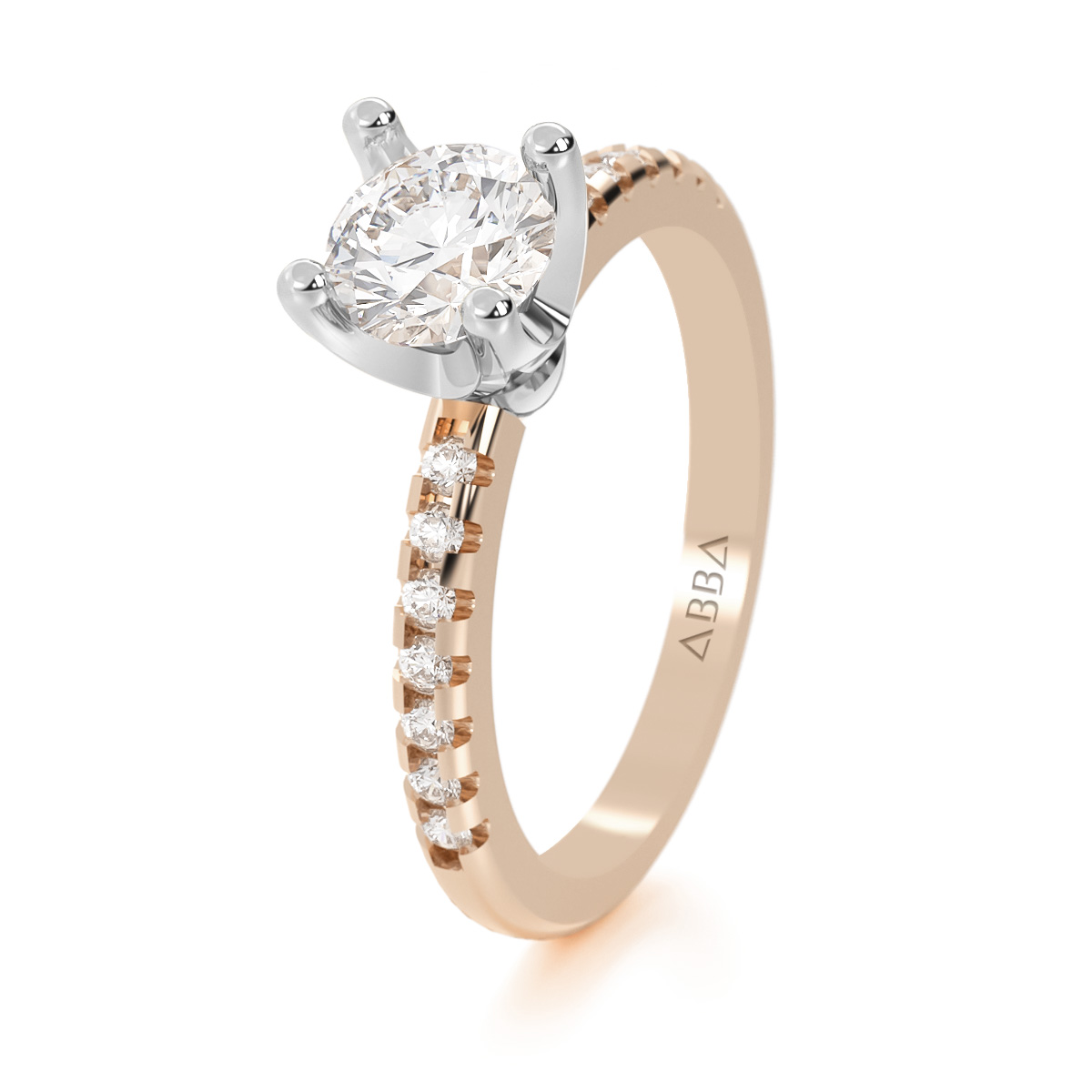 ANILLO DE COMPROMISO 10K ORO ROSA CON PIEDRA DARELIS ABBA JOYAS.