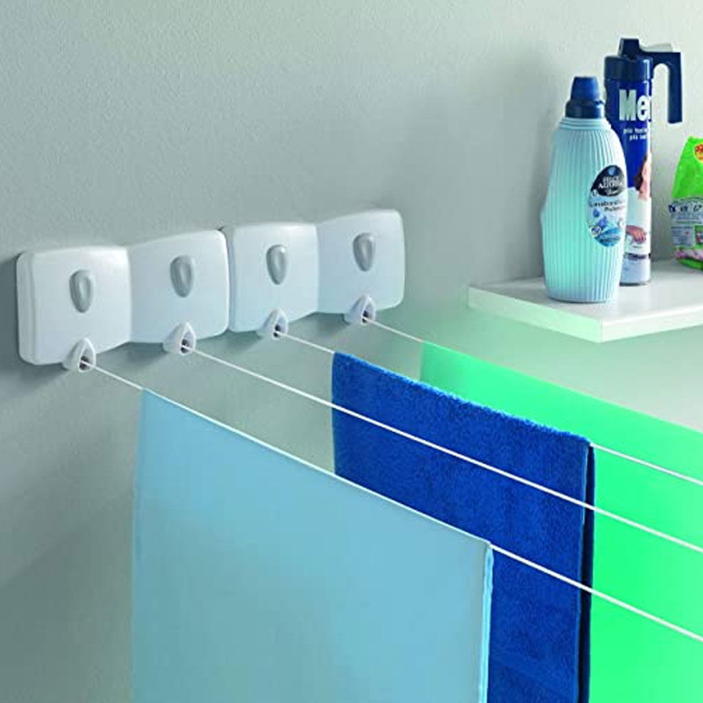 Tendedero retráctil málaga 406372 de dos cuerdas metaltex.