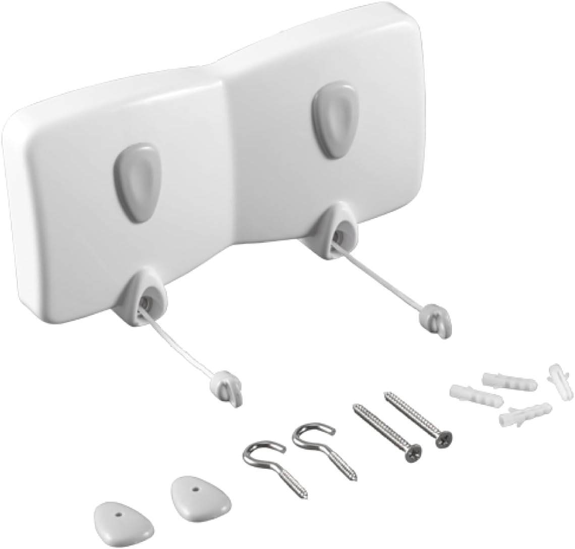 Tendedero retráctil málaga 406372 de dos cuerdas metaltex.