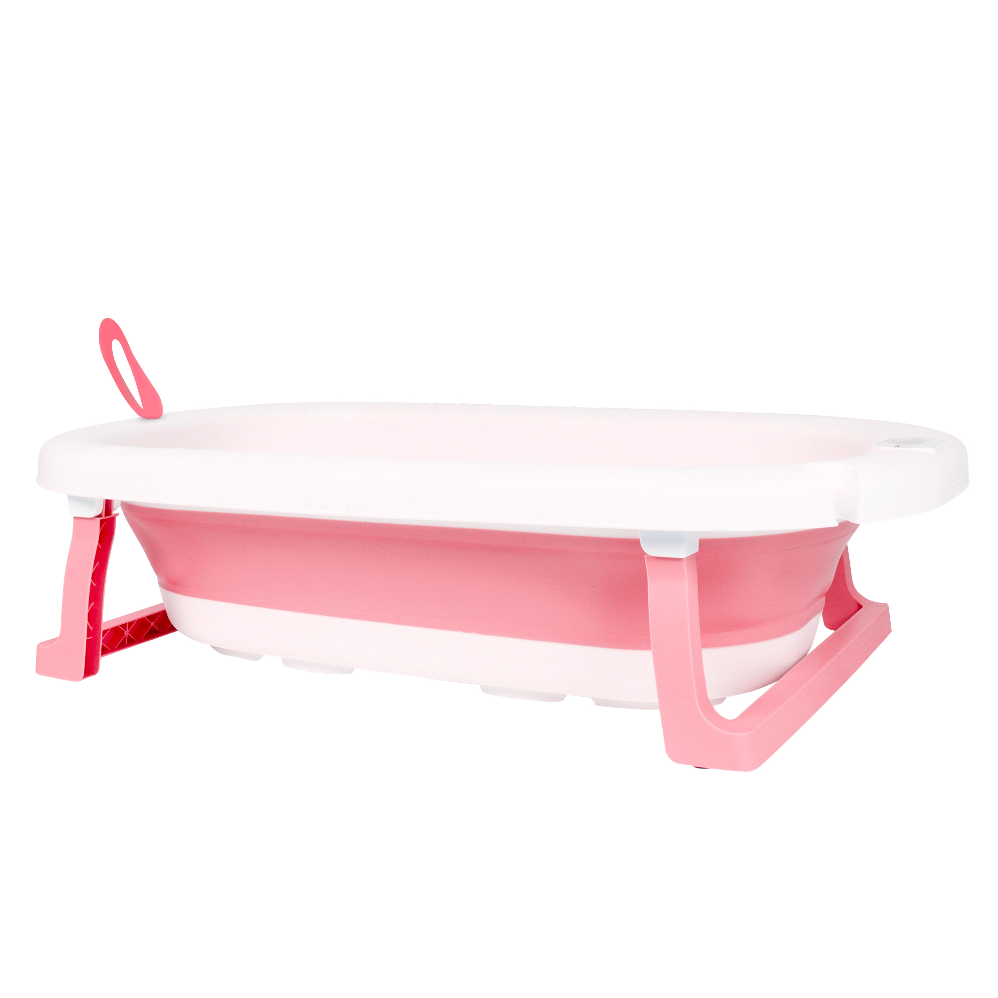 Tina Bañera De Baño Plegable Portátil Para Bebés Termómetro ROSA.