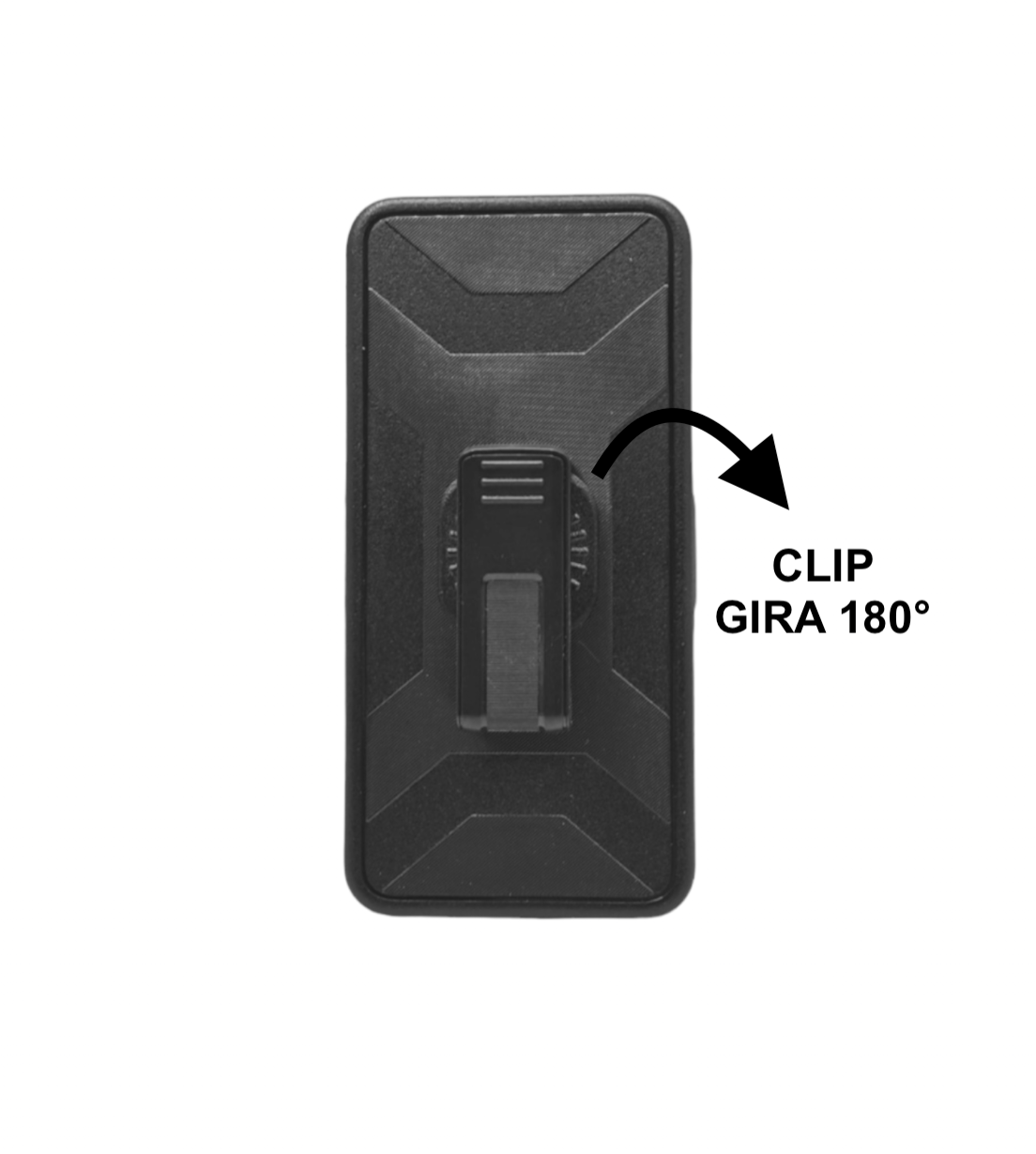 Funda Protector Uso Rudo con Clip más Mica de Cristal Gratis para OPPO A38 Color Negro.