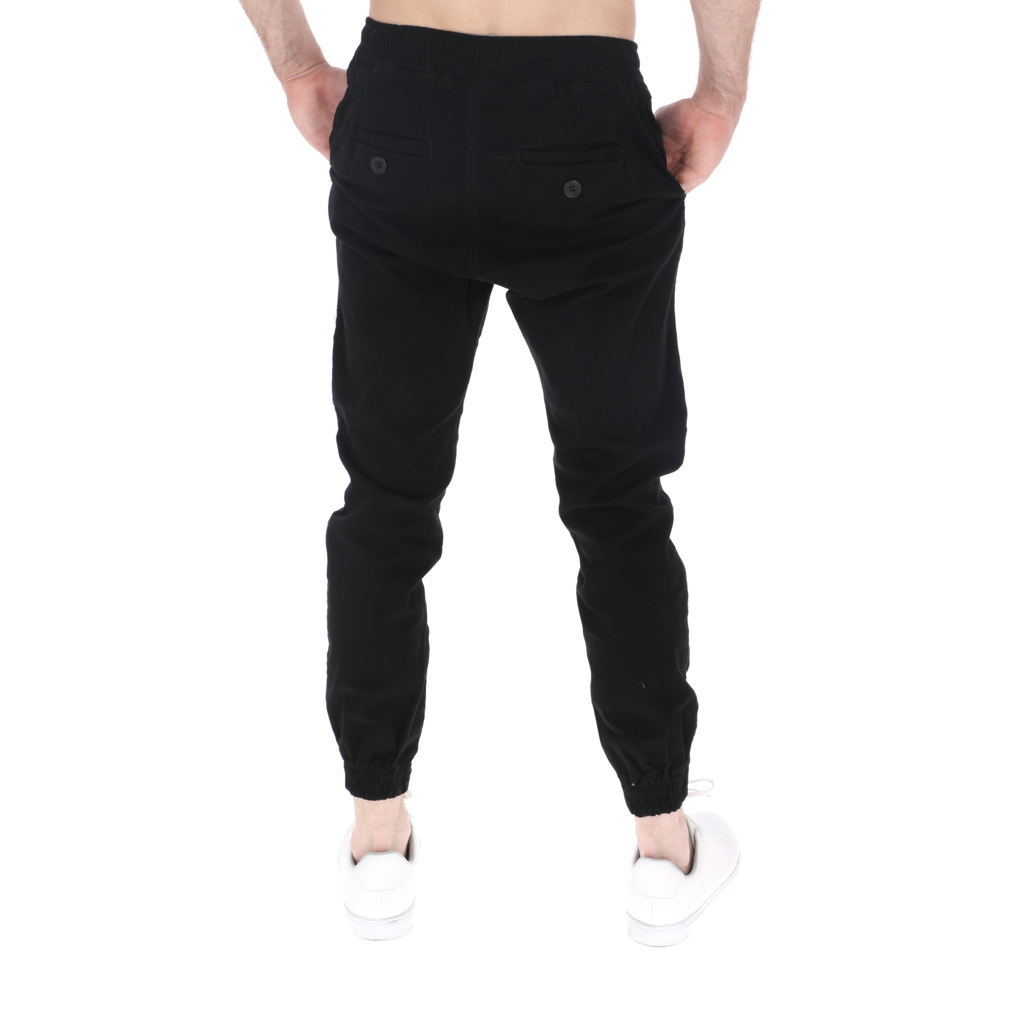 Jogger De Gabardina Para Hombre Slim Color Negro.
