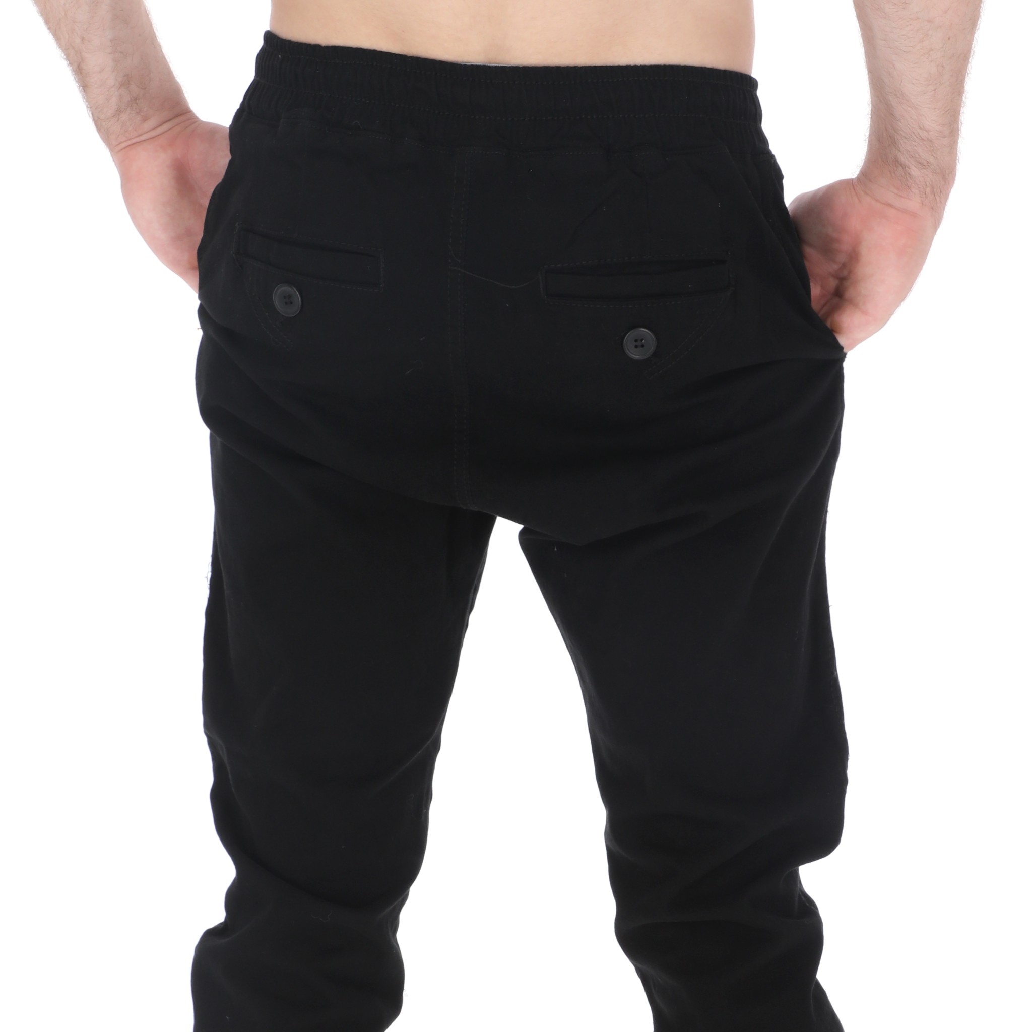 Jogger De Gabardina Para Hombre Slim Color Negro.
