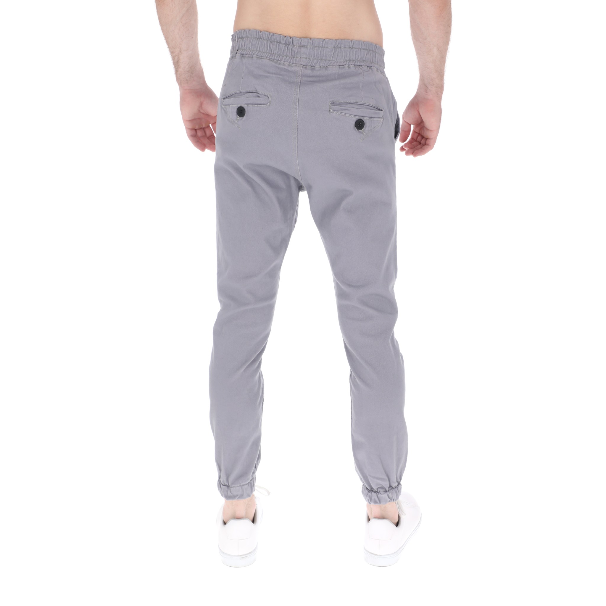 Jogger De Gabardina Para Hombre Slim Color Gris.