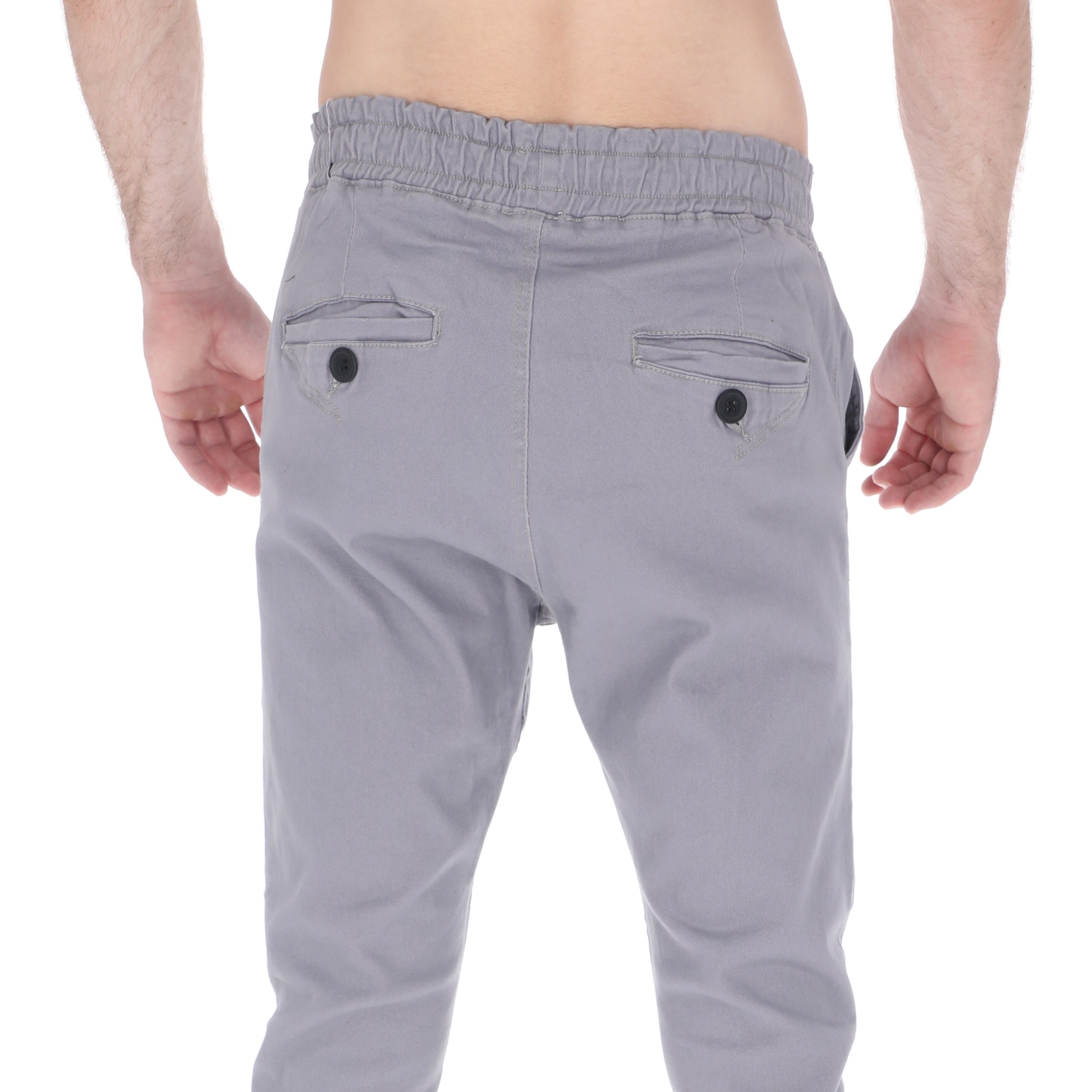 Jogger De Gabardina Para Hombre Slim Color Gris.