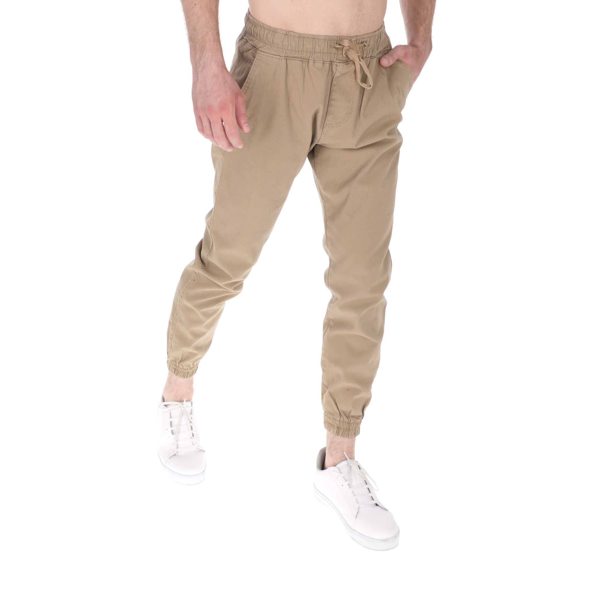 Jogger De Gabardina Para Hombre Slim Color Beige