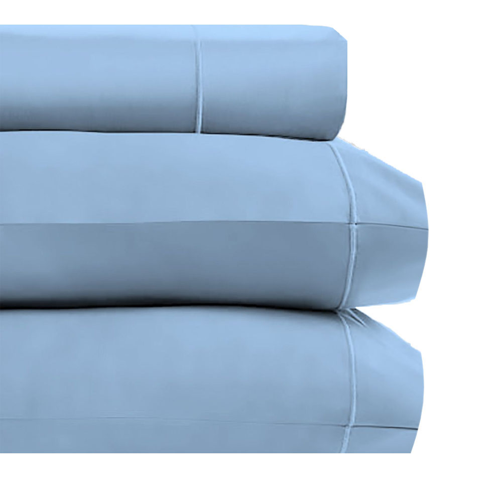 Juego de Sabanas 100% Algodón Frescas y Transpirables Individual Baby Blue Kyuden Home.