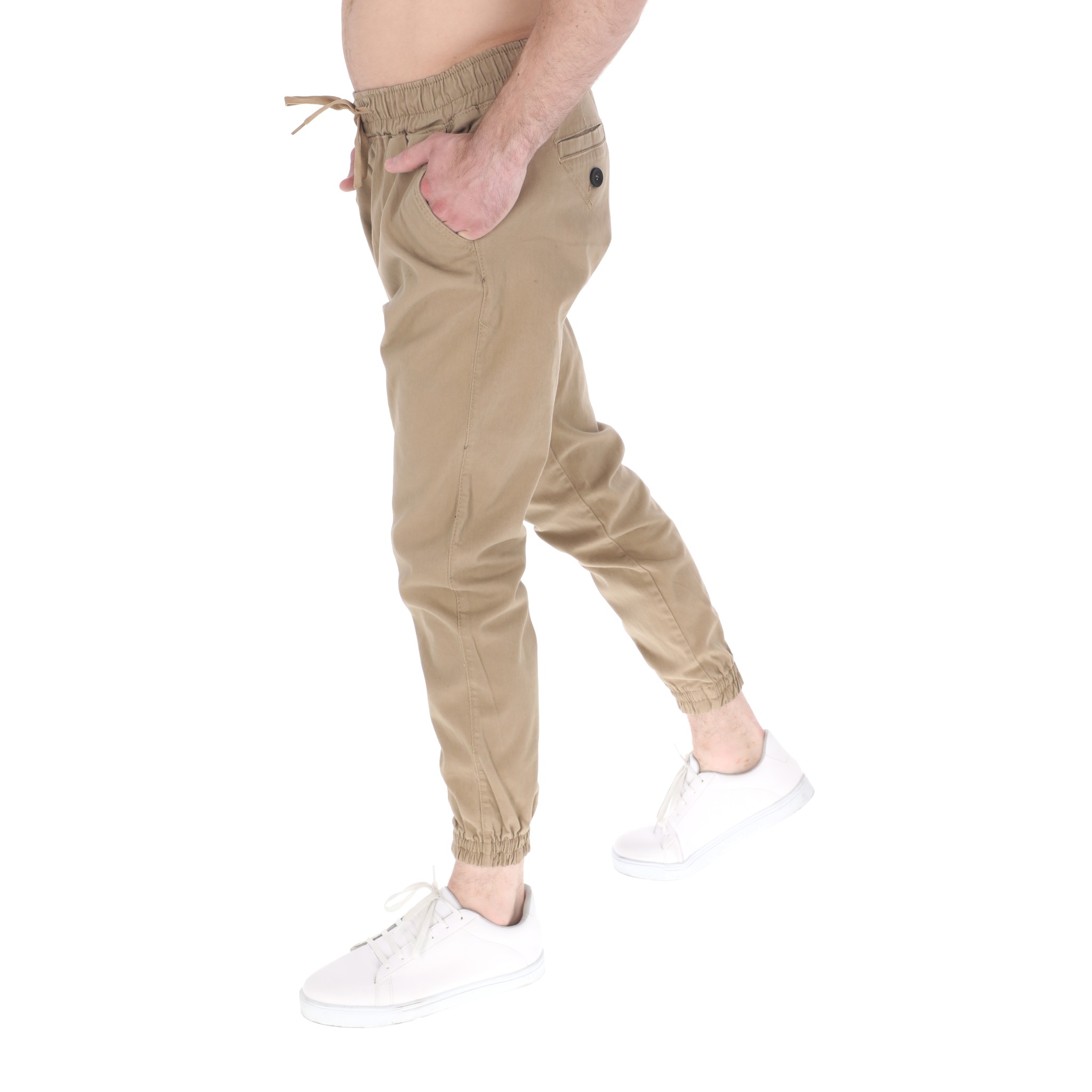 Jogger De Gabardina Para Hombre Slim Color Beige