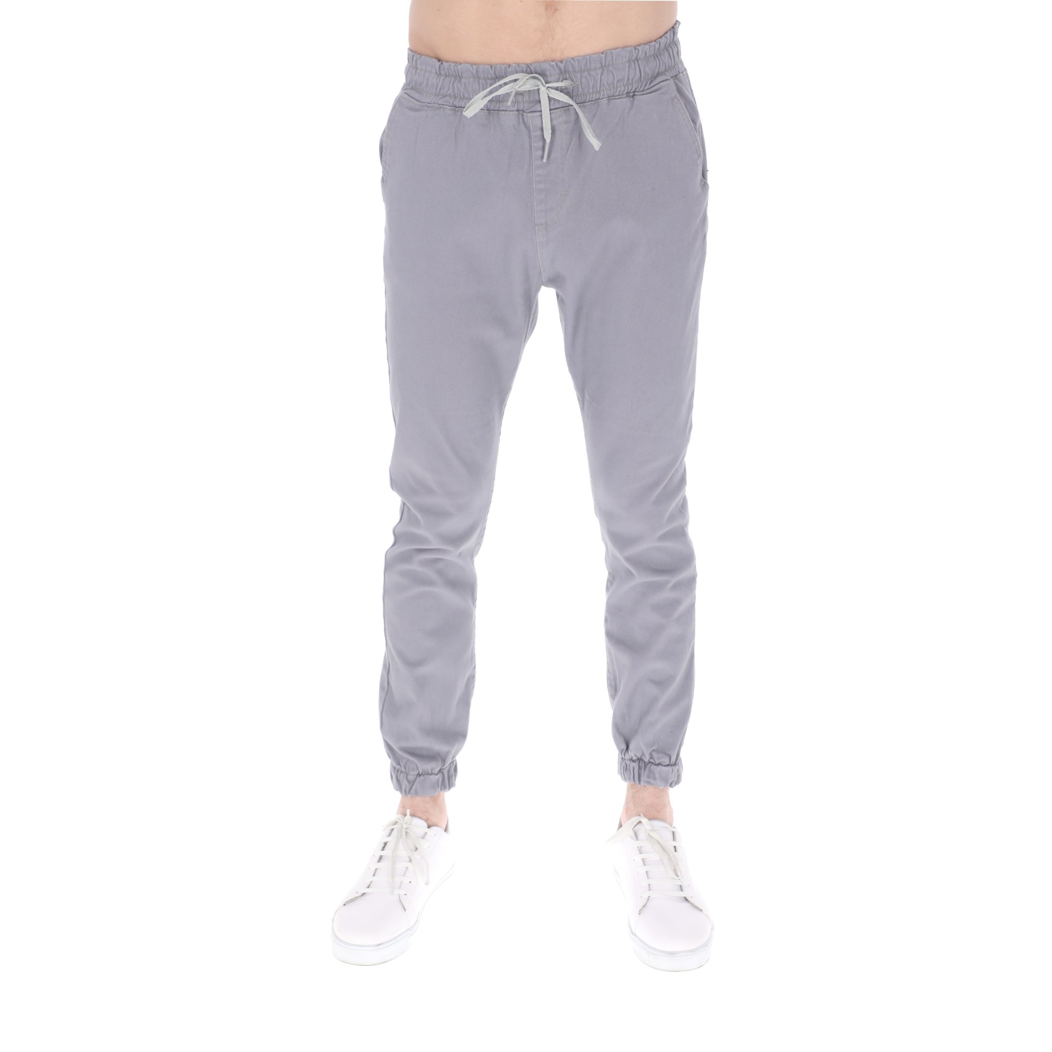 Jogger De Gabardina Para Hombre Slim Color Gris.