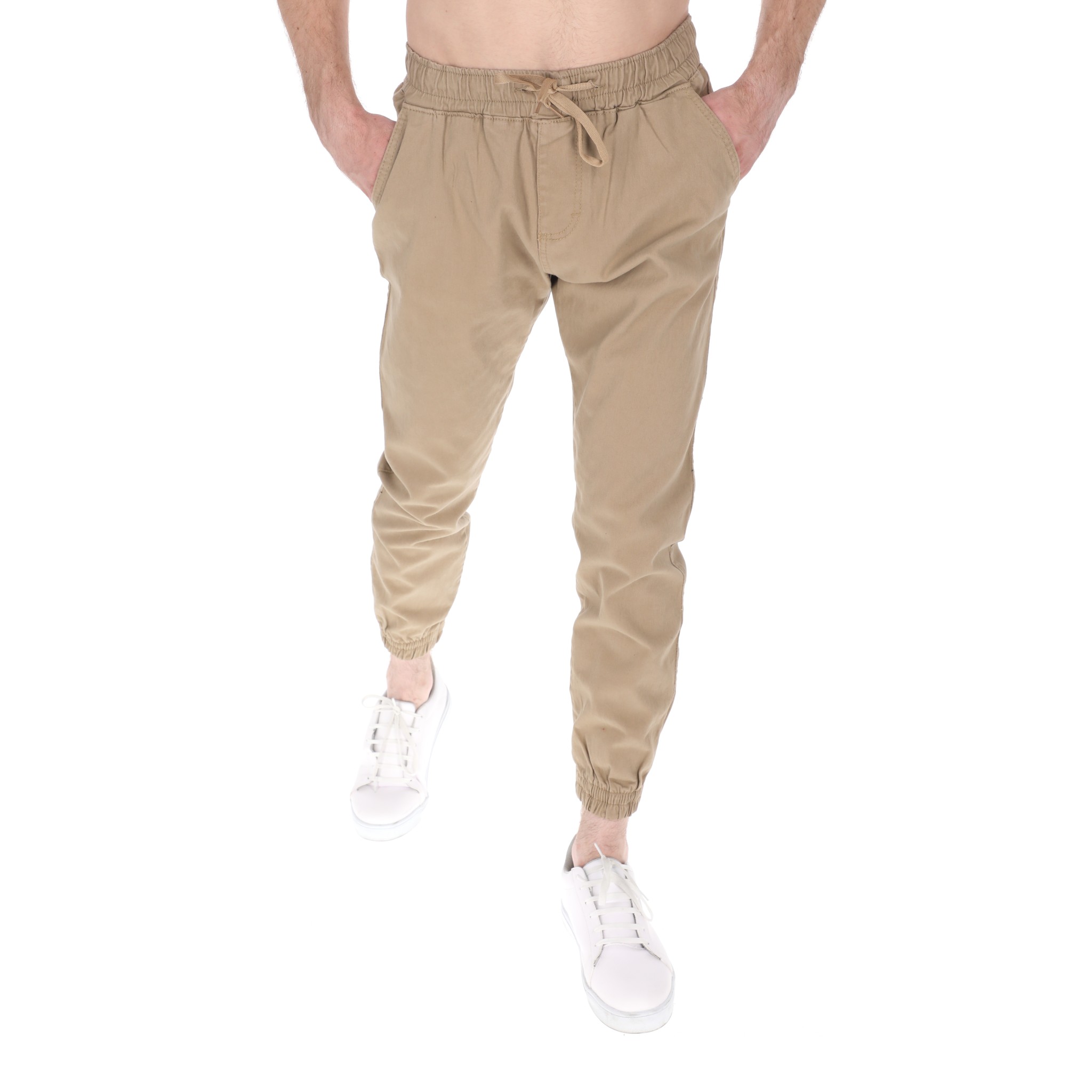 Jogger De Gabardina Para Hombre Slim Color Beige