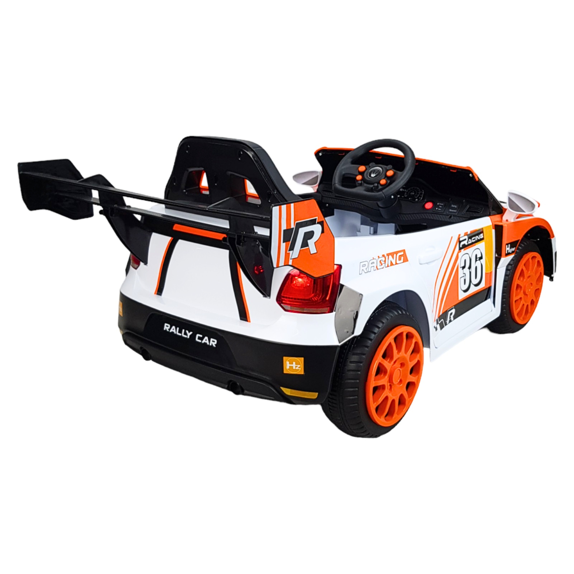 Montable Electrico para Niños Recargable, Control Remoto Racing 6v - Naranja.
