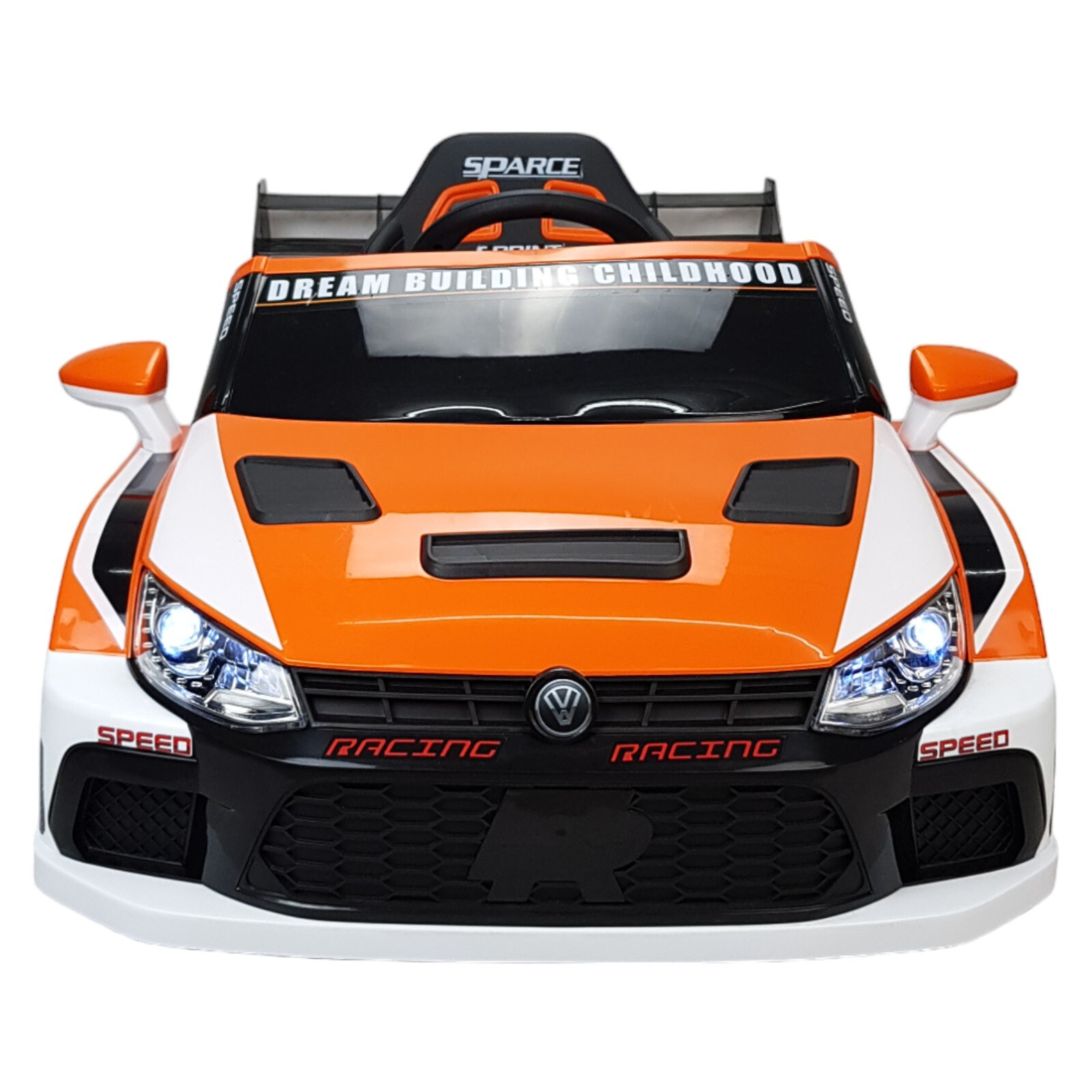 Montable Electrico para Niños Recargable, Control Remoto Racing 6v - Naranja.