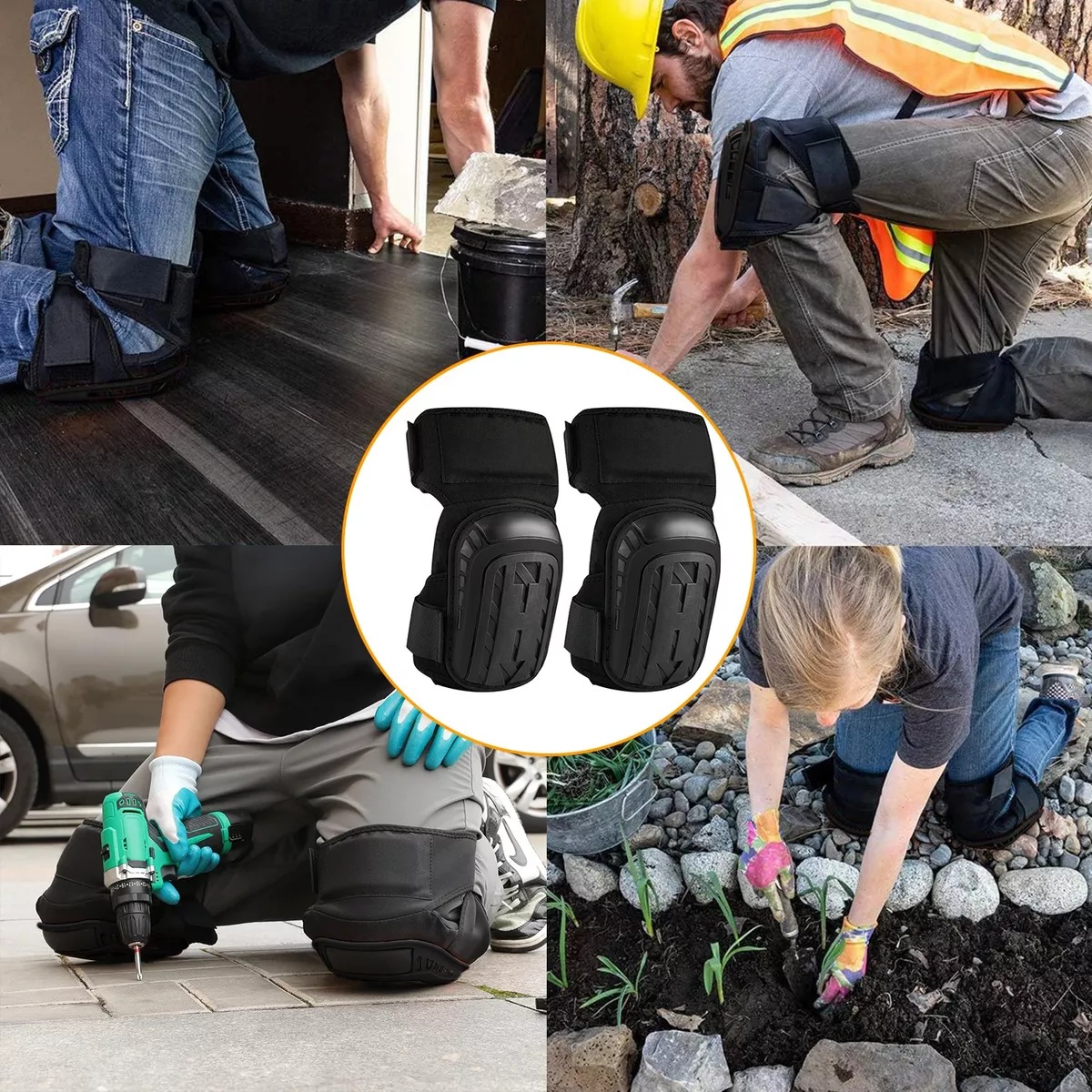 Par De Rodilleras Para Trabajos De Construcción Negro M.