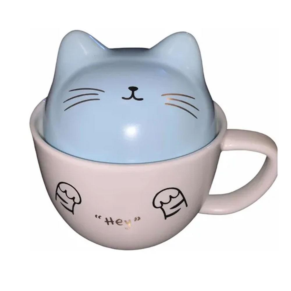 Taza De Cerámica Cat Gato Kawaii ''meow''.