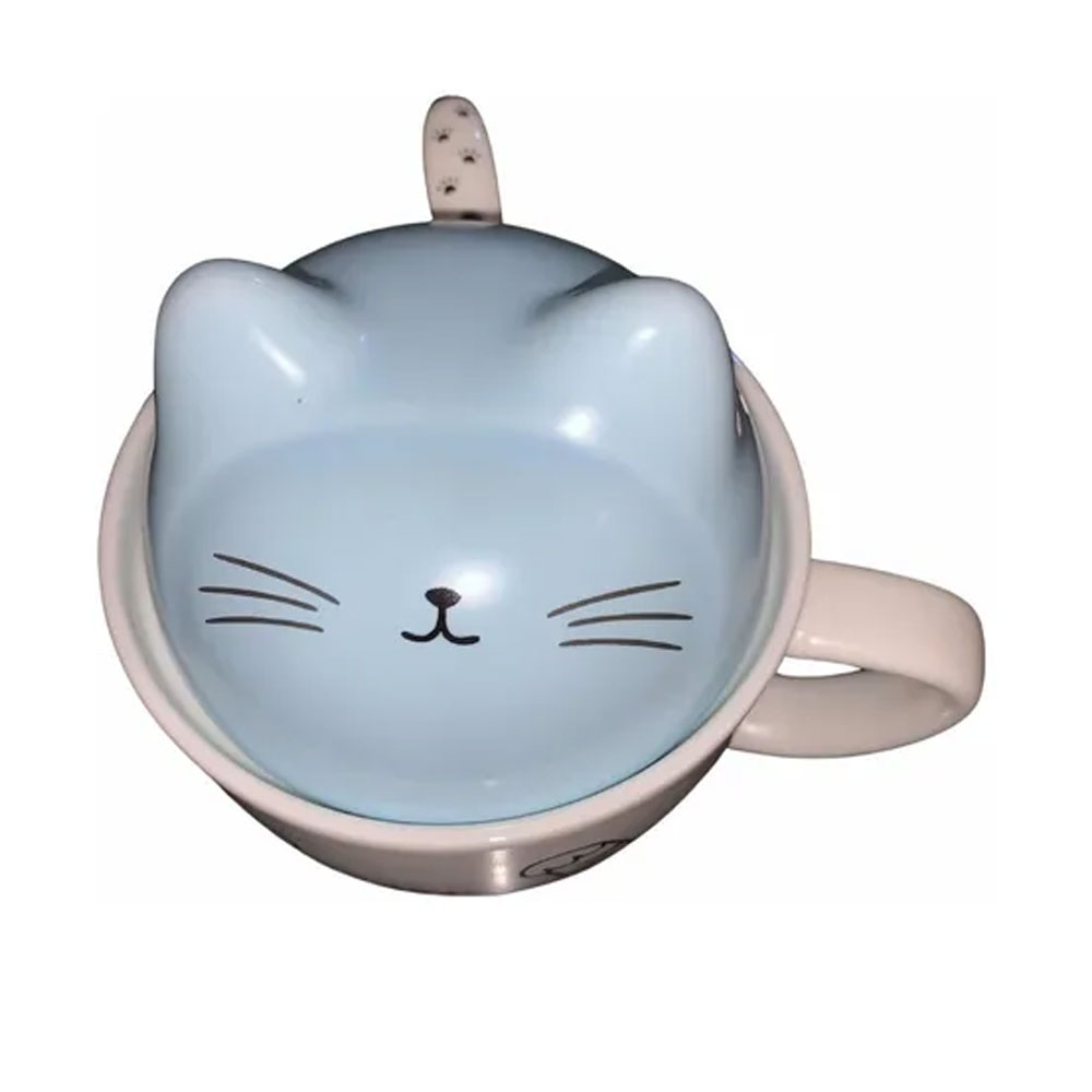 Taza De Cerámica Cat Gato Kawaii ''meow''.