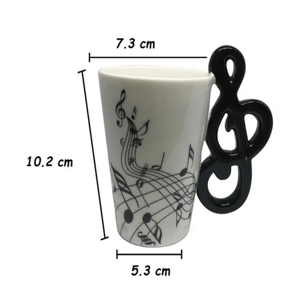 Taza de Céramica en Forma de Clave de Sol Nota Musical.