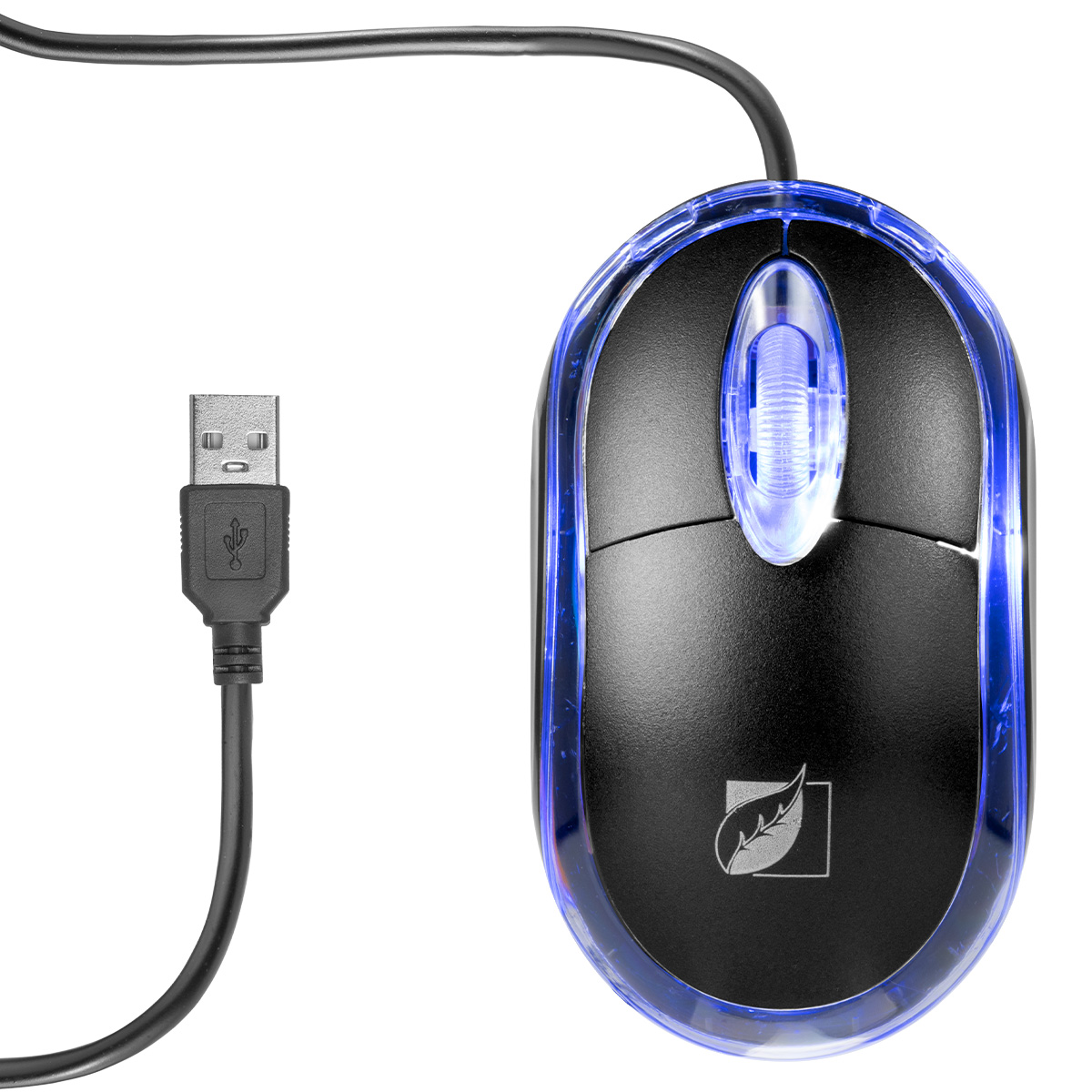 Mouse Alambrico Usb Green Leaf Con Luz Multicolor 800 Dpi 18-8620.