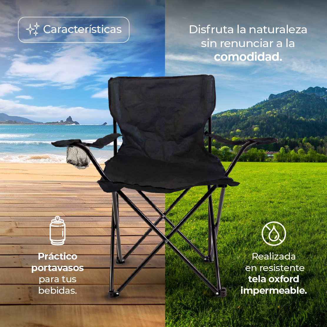 Sillas Plegables Para Camping Negra