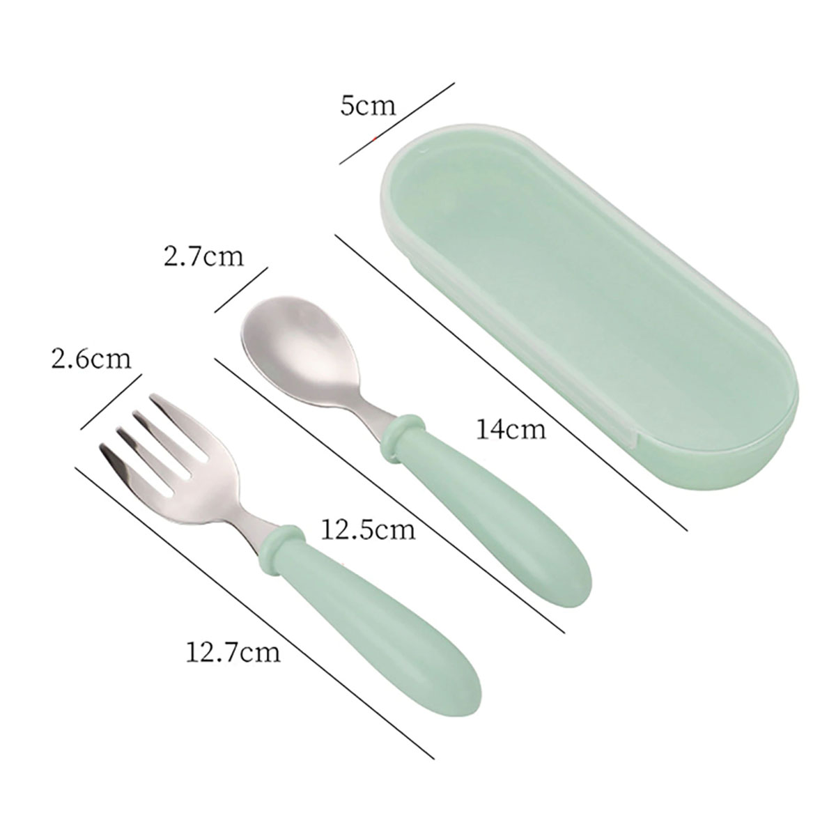 Cubiertos para Niños Acero Inoxidable Portatil Viaje Escuela