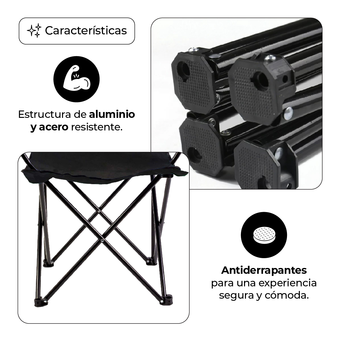 Sillas Plegables Para Camping Negra