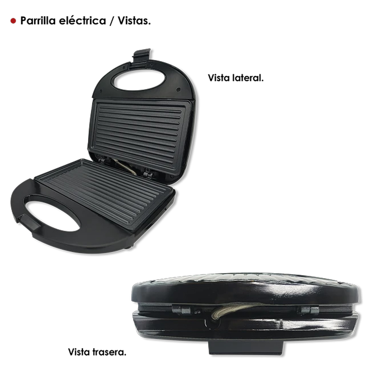 Parrilla eléctrica sandwichera tostadora eléctrica Grill maker Blanco