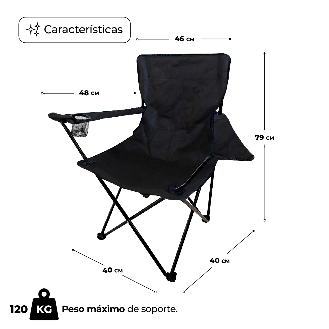 Sillas Plegables Para Camping Negra