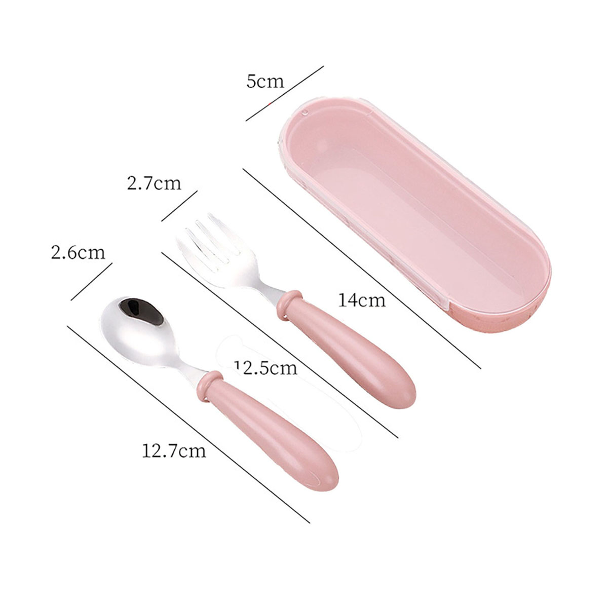 Cubiertos para Niños Acero Inoxidable Portatil Viaje Escuela