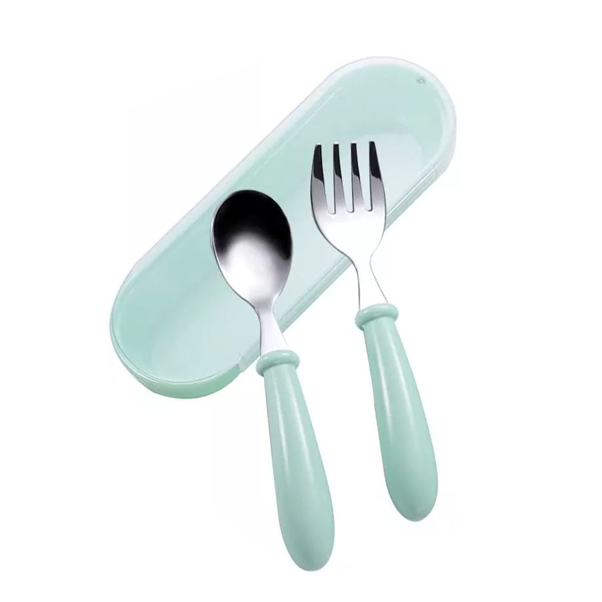 Cubiertos para Niños Acero Inoxidable Portatil Viaje Escuela