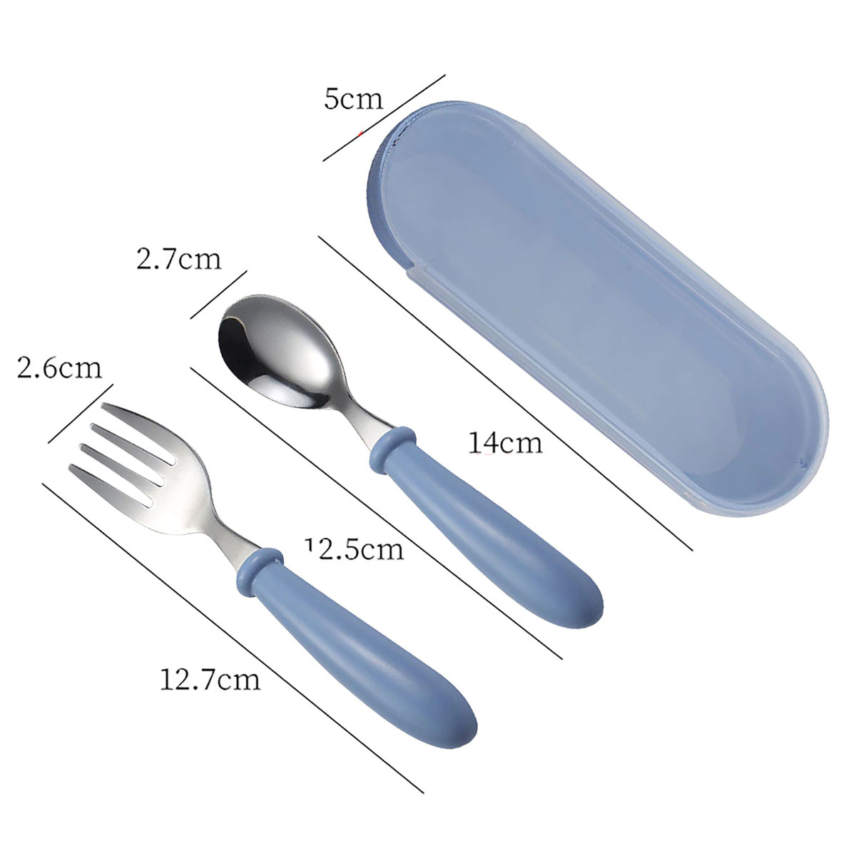 Cubiertos para Niños Acero Inoxidable Portatil Viaje Escuela