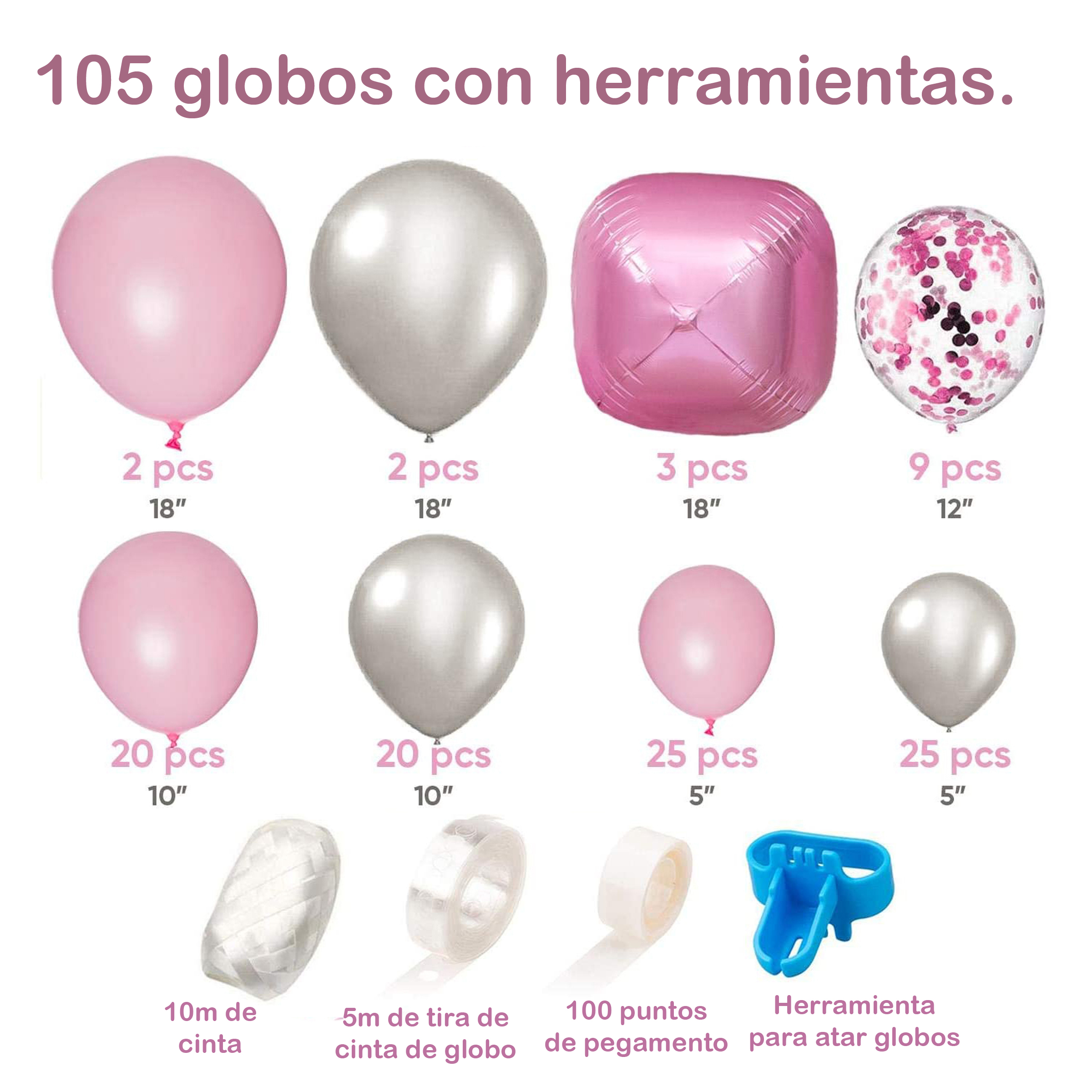 Kit Decoración Fiesta Cumpleaños Globos Bautizo Baby Shower