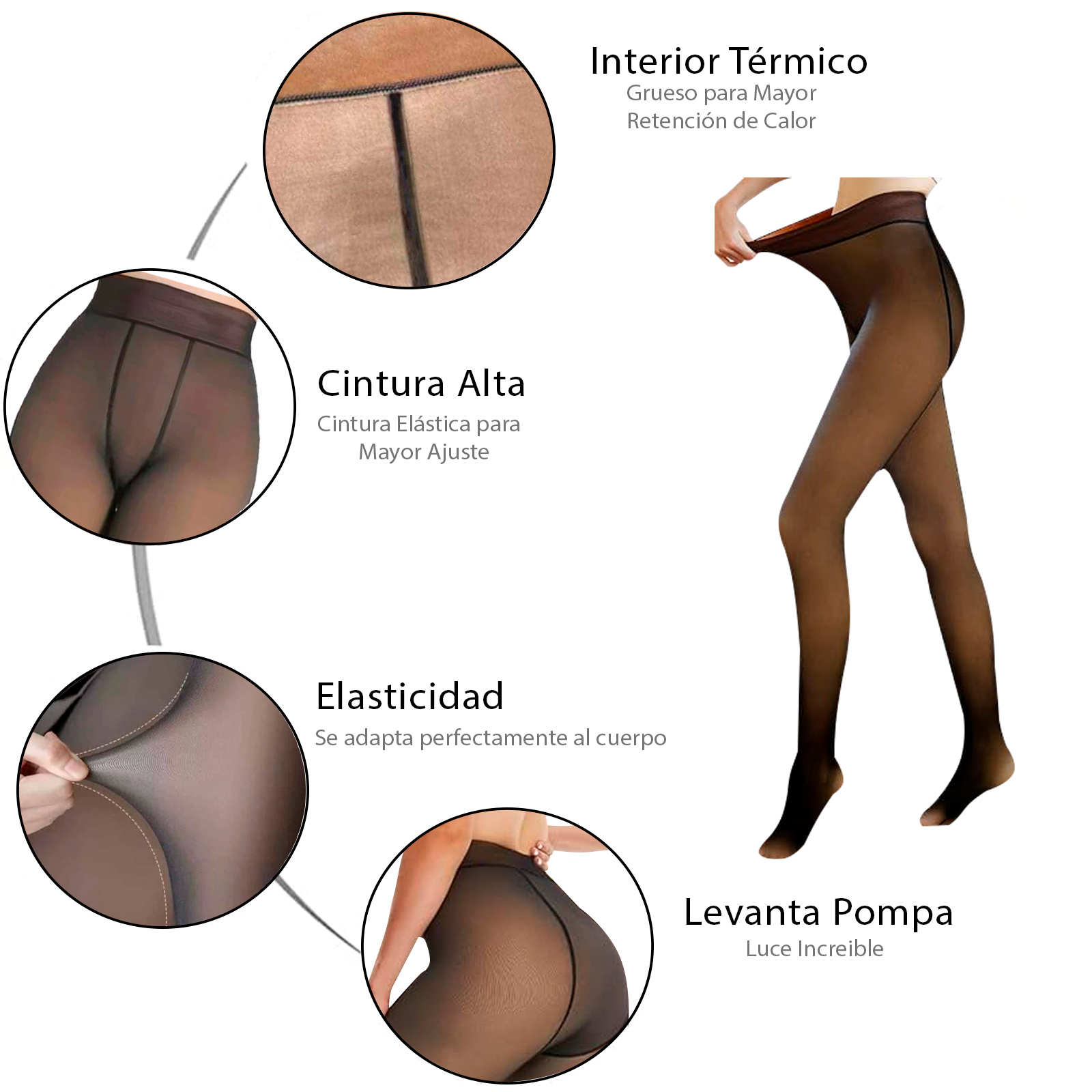 Medias Termicas Mujer Afelpada Unitalla Mallas Pantimedias Leggings Efecto Piel