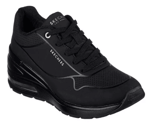 Shops tenis negro mujer skechers