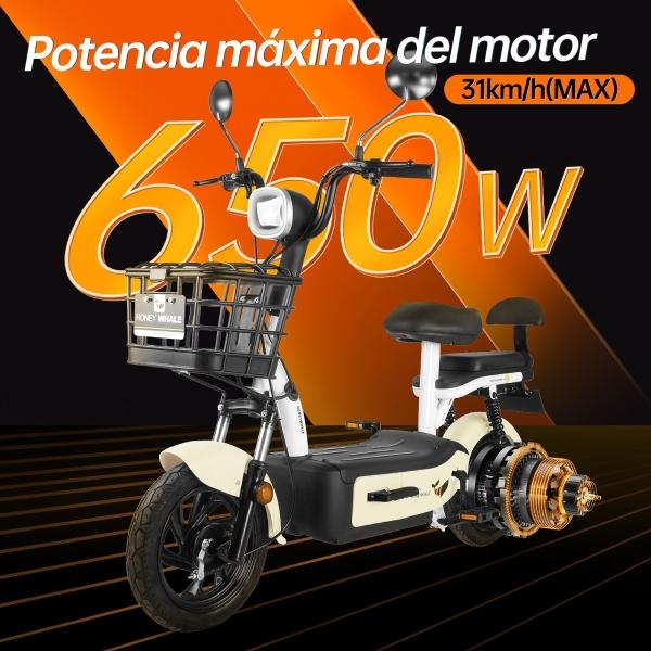 Motobici eléctrica Honey Whale U1S Beige