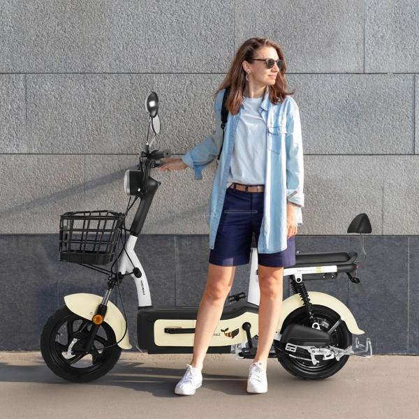 Motobici eléctrica Honey Whale U1S Beige