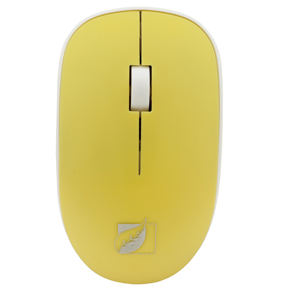 Mouse Inalámbrico Green Leaf 1000 DPIs Ergonómico color amarillo 18-8851YL.