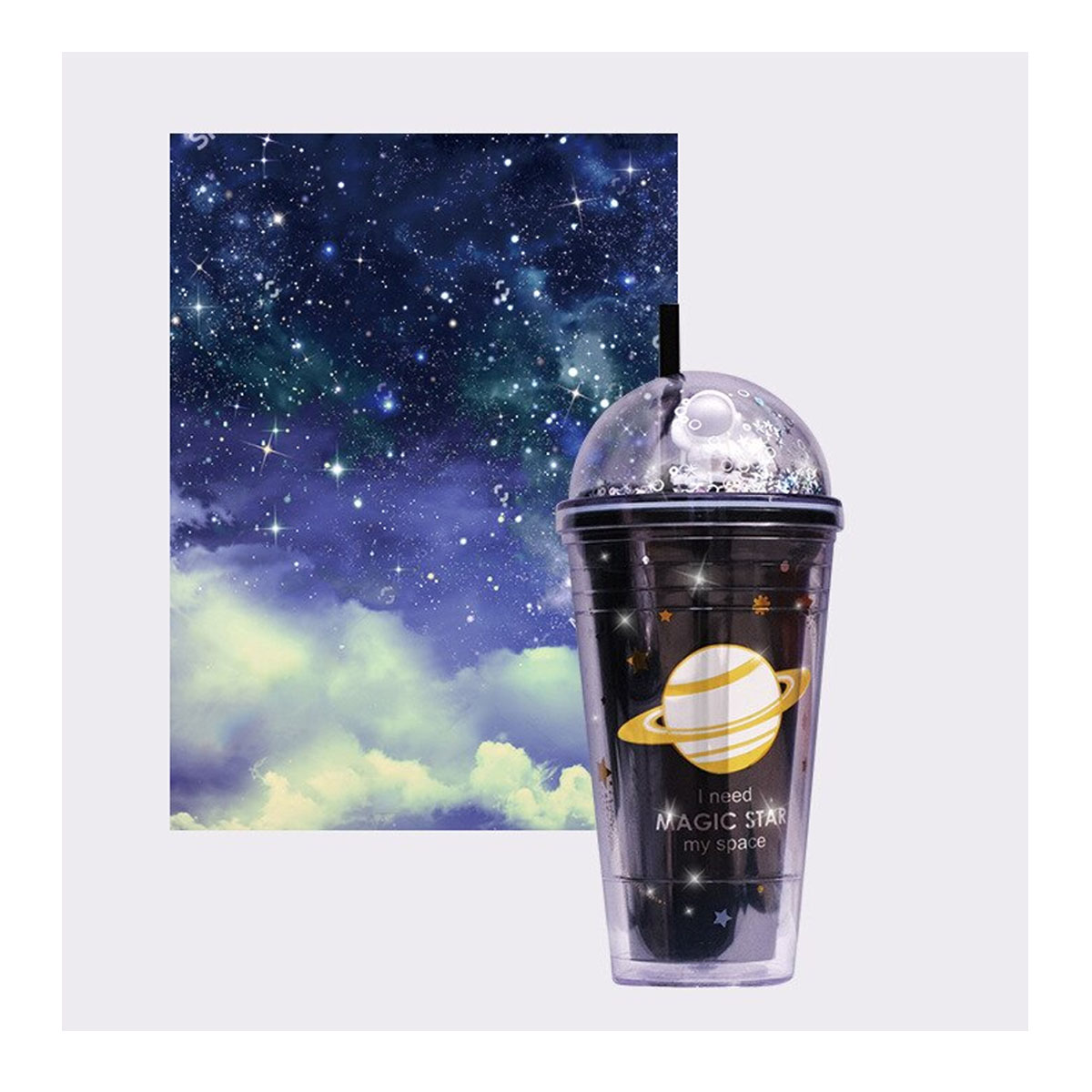 Vaso Termo Botella Kawaii Astronauta Con Popote