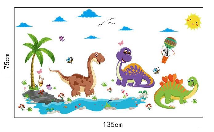 Vinil Decorativo Infantil Animales Dinosaurios Bebé Niño