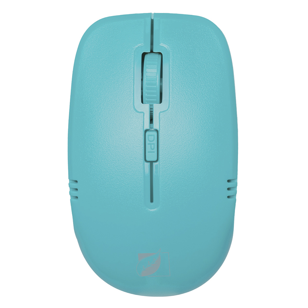 Mouse Óptico Inalámbrico Green Leaf 1600 DPIs color azul 18-8856BL.