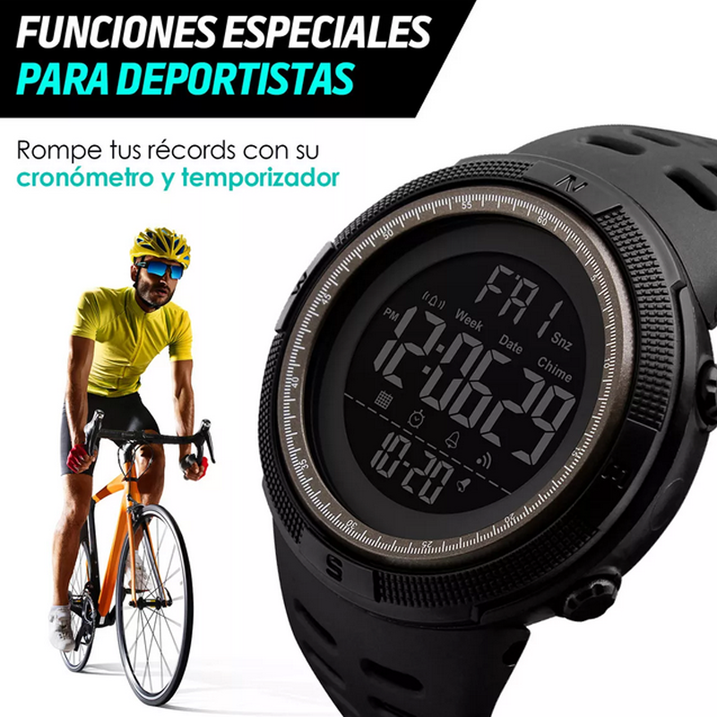 Reloj Digital Deportivo Negro Skmei con Iluminacion.