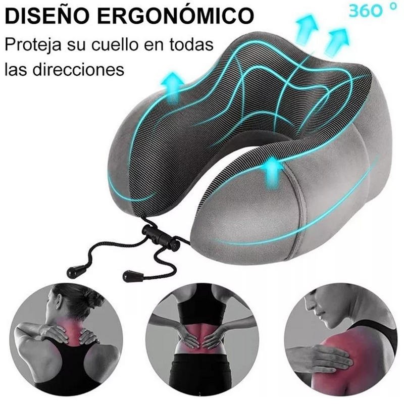 Almohada De Viaje Espuma De Memoria Cojín Para Cuello.