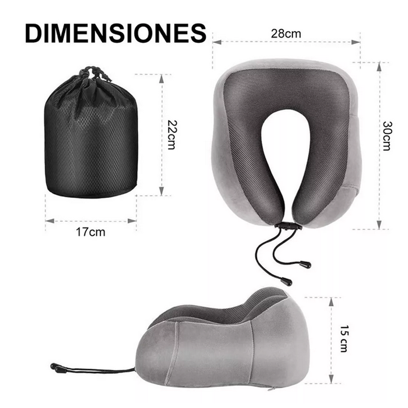 Almohada De Viaje Espuma De Memoria Cojín Para Cuello.