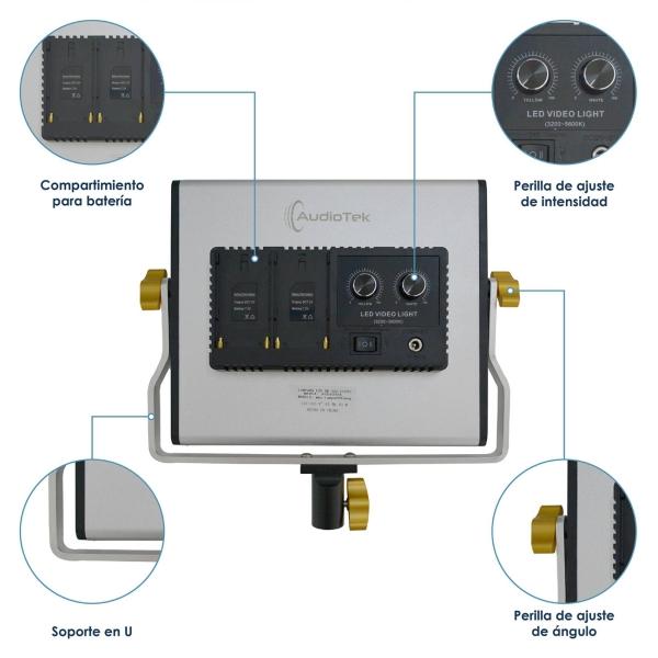 Lampara 660 Luces Led Bicolor 4260 Lumen 3200 5600k Portatil Fotografia Iluminación Audiotek