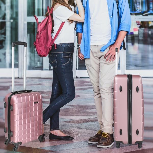 Juego Kit 3 Maletas Viaje Ultra Resistente 4 Ruedas 360 Rosa