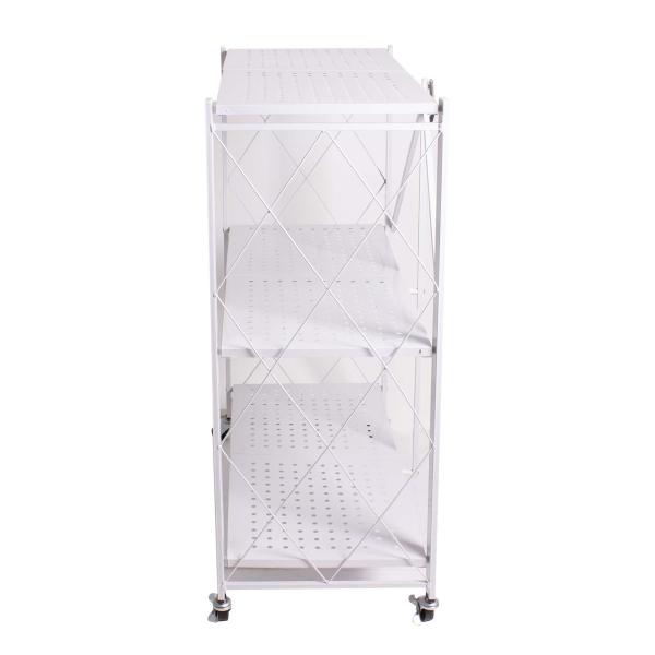 Estante Organizador Plegable Seguro De 3 Niveles Metálico BLANCO.