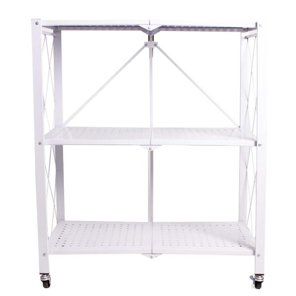 Estante Organizador Plegable Seguro De 3 Niveles Metálico BLANCO.