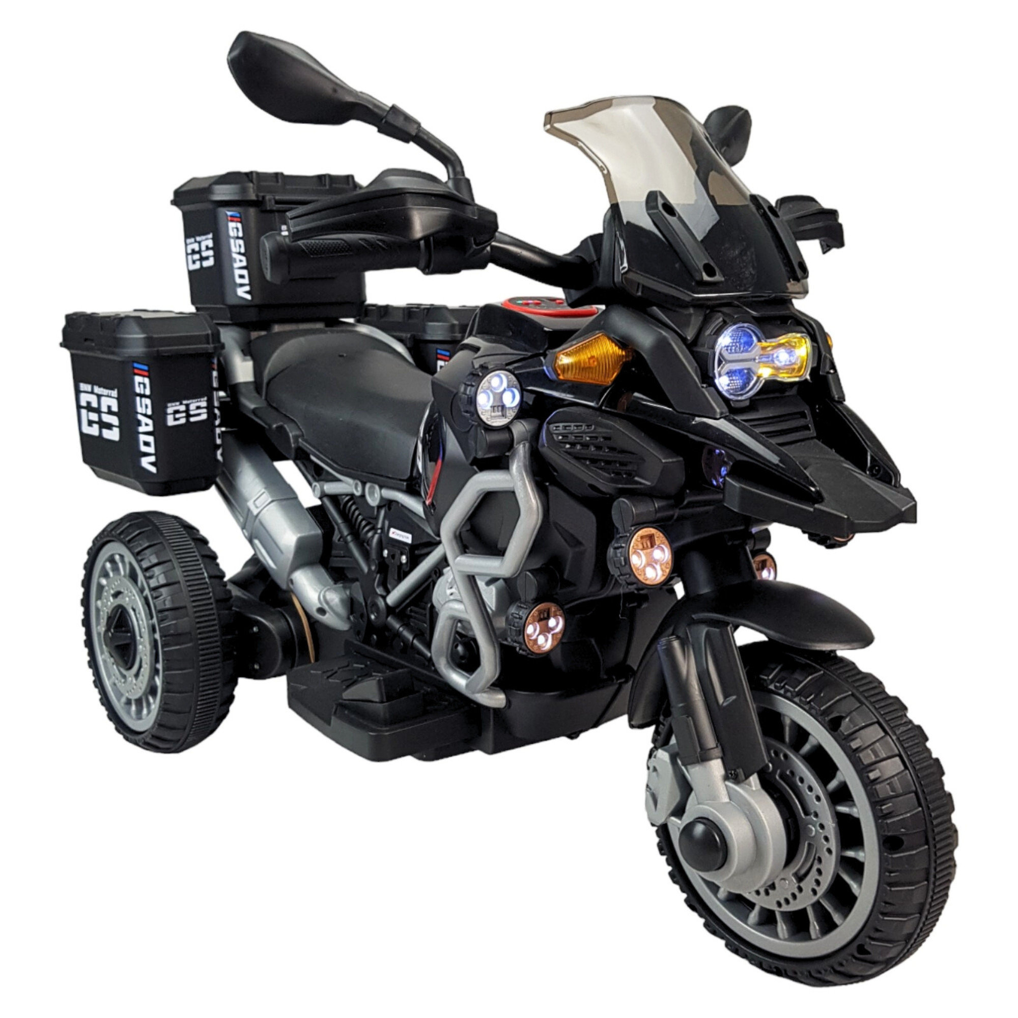 Moto Montable Electrica para Ninos Recargable 6v Luz Led Bluetooth Negro
