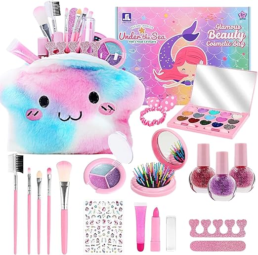 A Kit de Maquillaje para Ninas Juguetes de Maquillaje Lavables para Ninas Pinturas Ninas Maquillaje Princesa